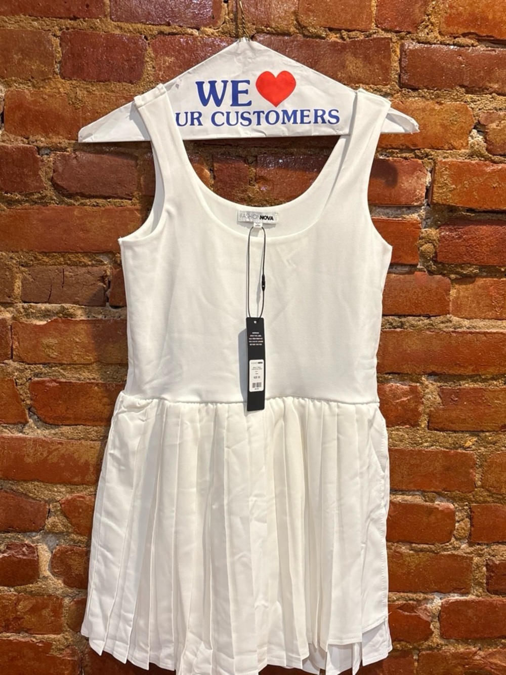 White Mini Pleated Tank Dress